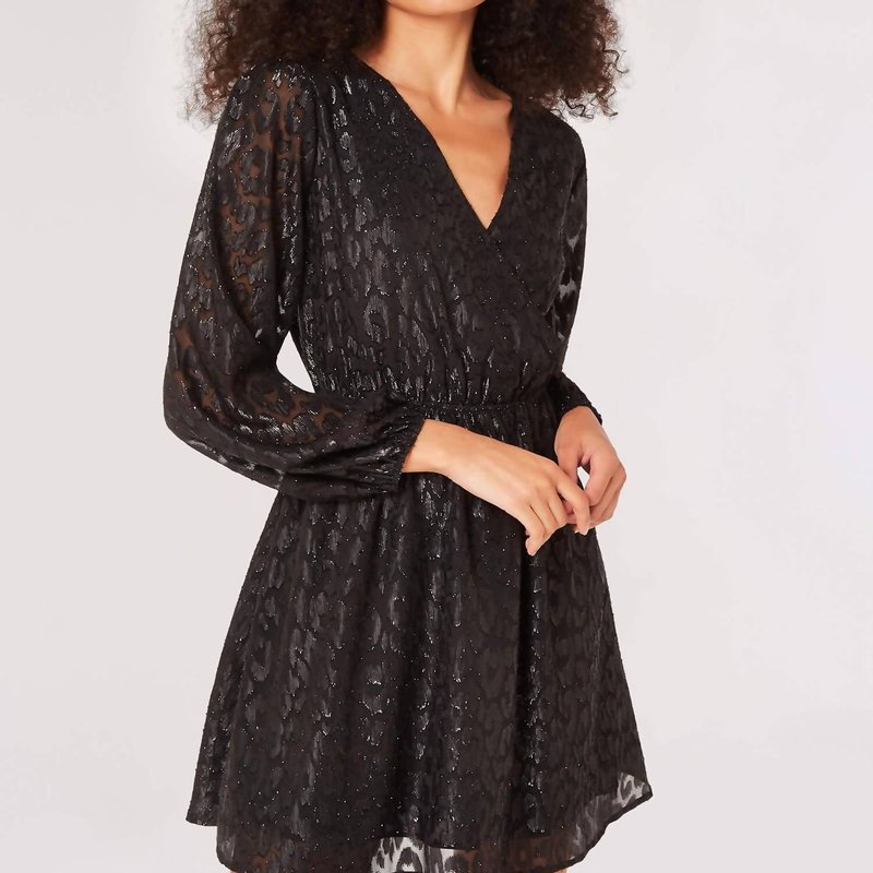Shop Apricot Animal Print Jacquard Dress In Black