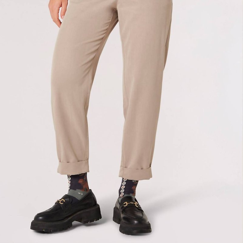 Shop Apricot Soft Chino Pants In Khaki In Brown