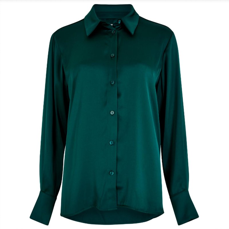Shop Apricot The Emerald Satin Shirt In Green
