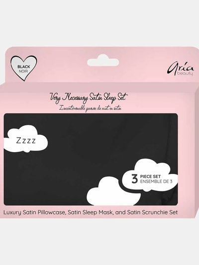 Aria Beauty Luxury Satin Pillowcase, Sleep Mask and Scrunchie Set product