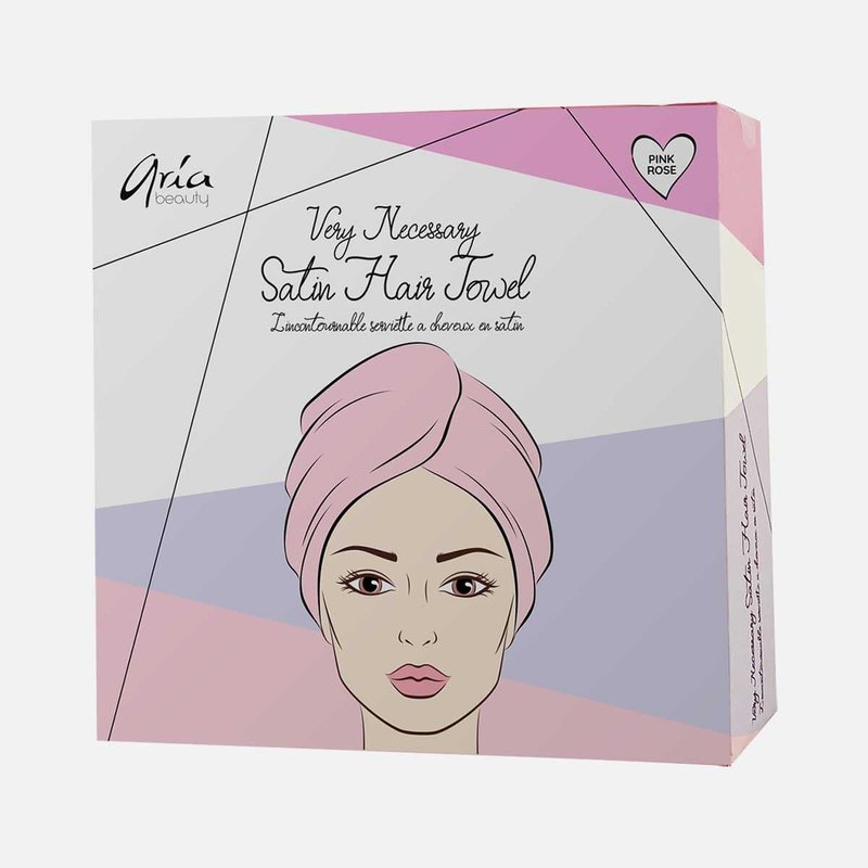 Aria Beauty Very Necessary Pink Rose Satin Hair Towel