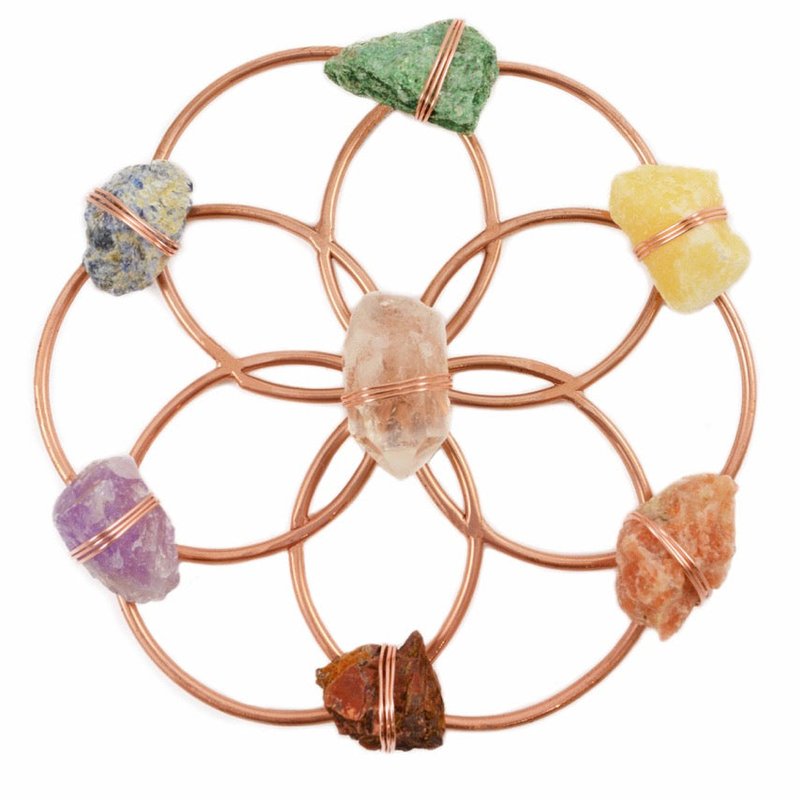 Ariana Ost Chakra Balancing Flower Of Life Healing Crystal Grid In Pink