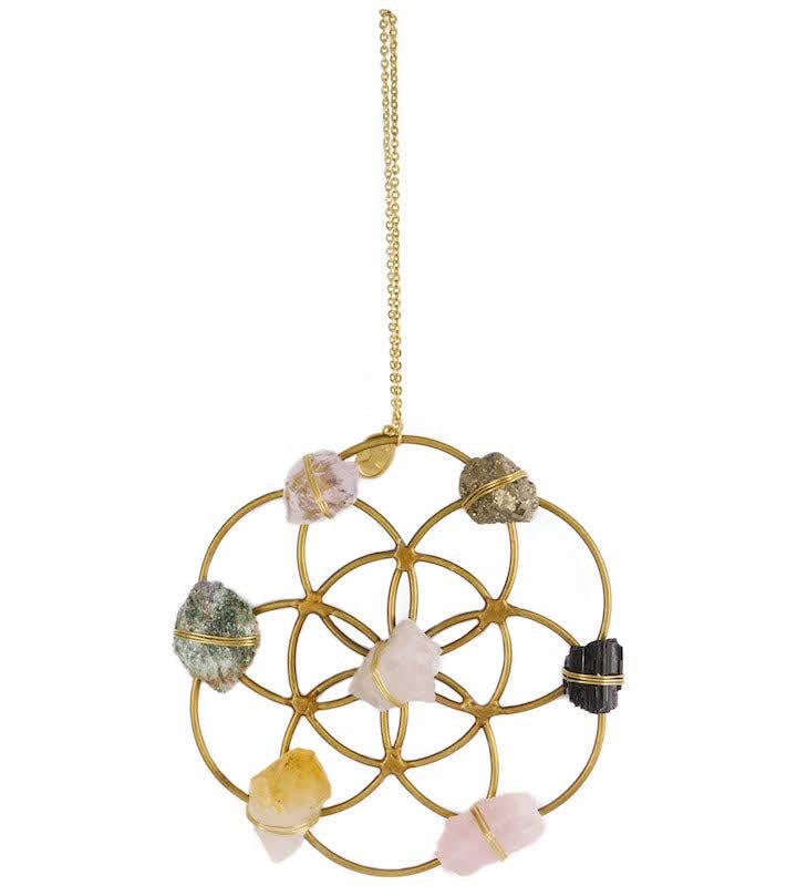 Ariana Ost Crystal Grid Flower Of Life Ornament In Gold