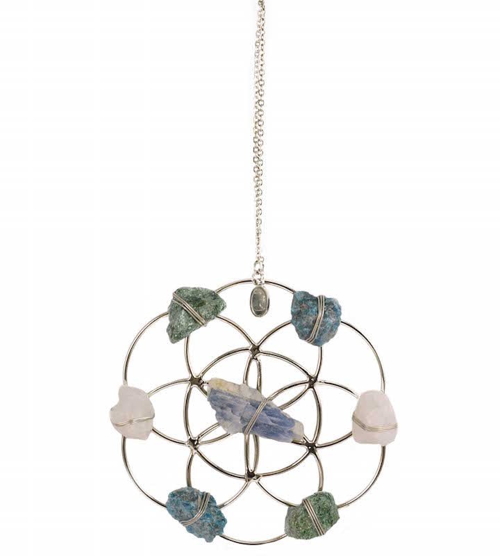 Ariana Ost Crystal Grid Flower Of Life Ornament In Grey