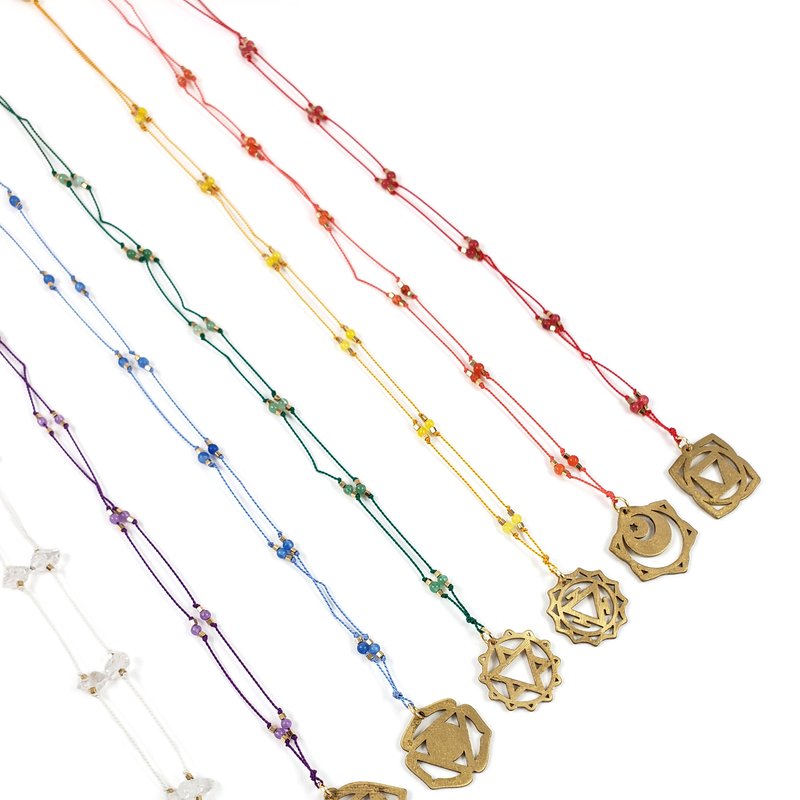 Ariana Ost Delicate Chakra Thread Necklace In Yellow