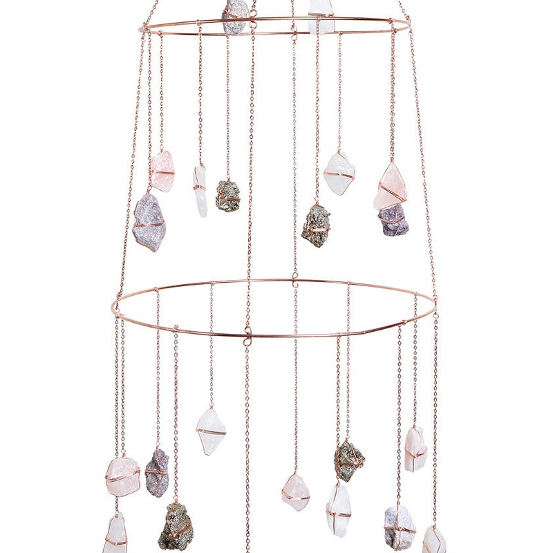 Ariana Ost Ethereal Mixed Healing Crystal Chandelier In Pink