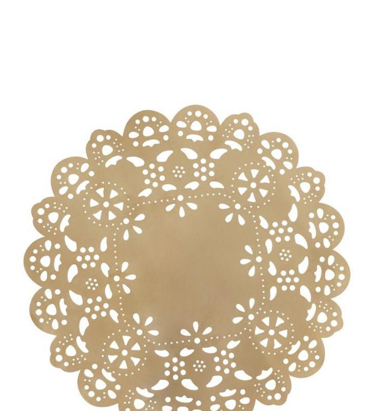 Ariana Ost Eyelet Doily Metal Placemat Charger In Pink