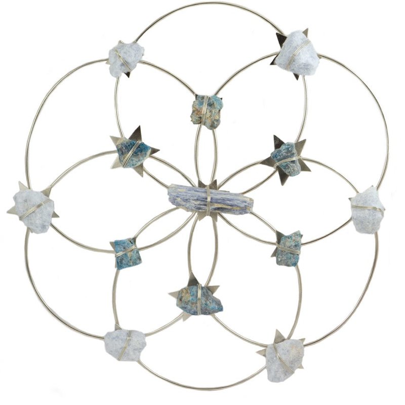 Ariana Ost Flower Of Life Crystal Grid In Blue