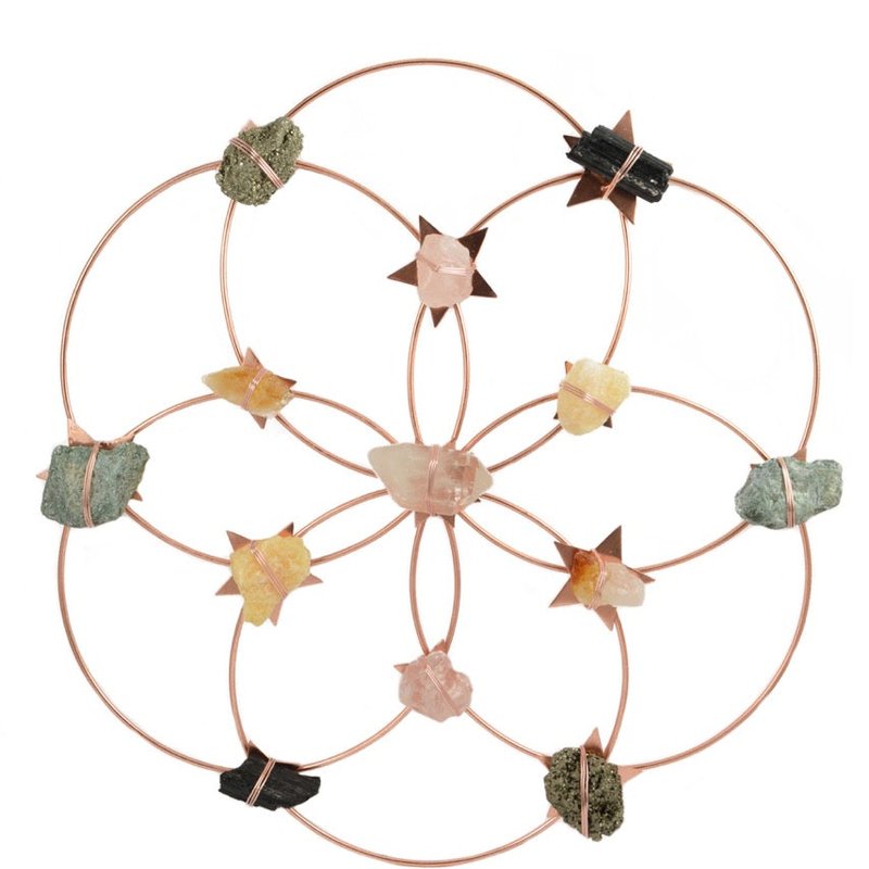 Ariana Ost Flower Of Life Healing Crystal Grid In Pink