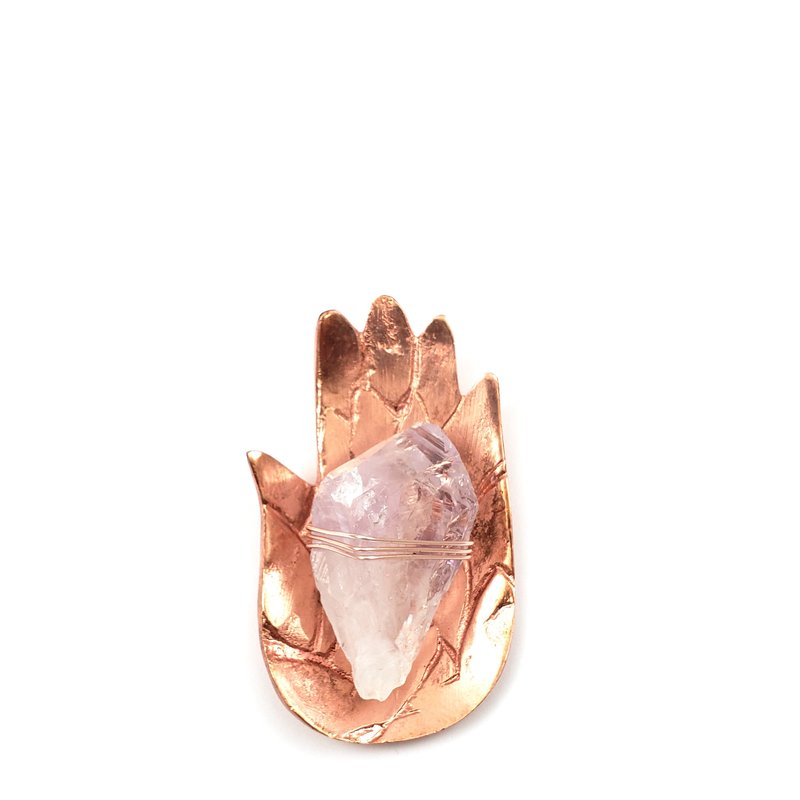 Ariana Ost Healing Crystal Hand Dish In Pink