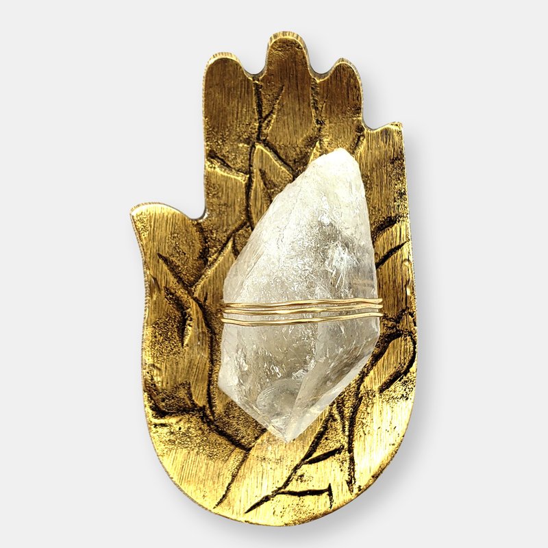 Ariana Ost Healing Crystal Hand Dish In Gold