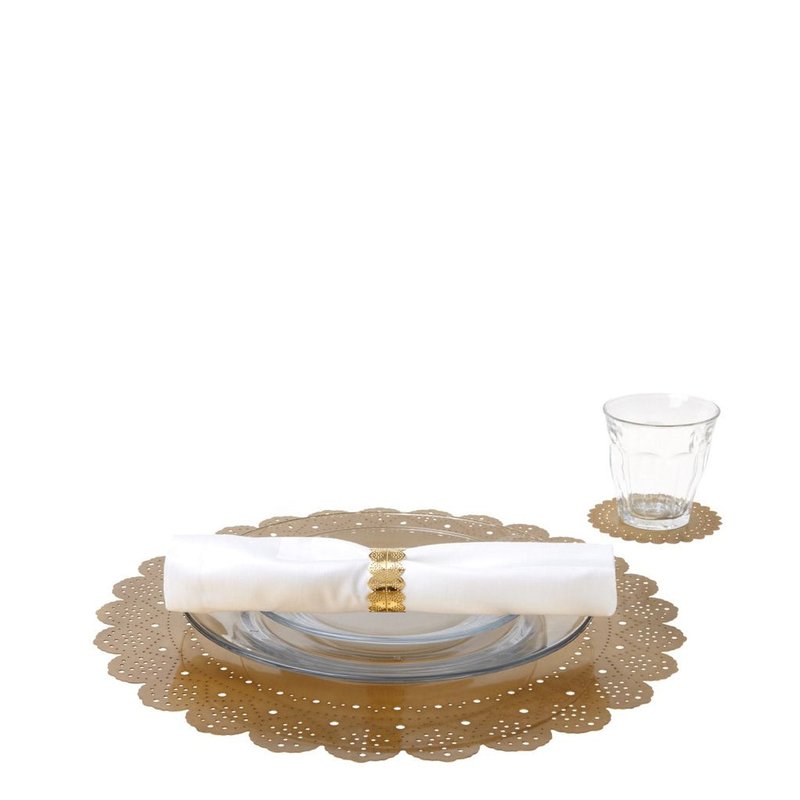Ariana Ost Lace Doily Gold Dining Set