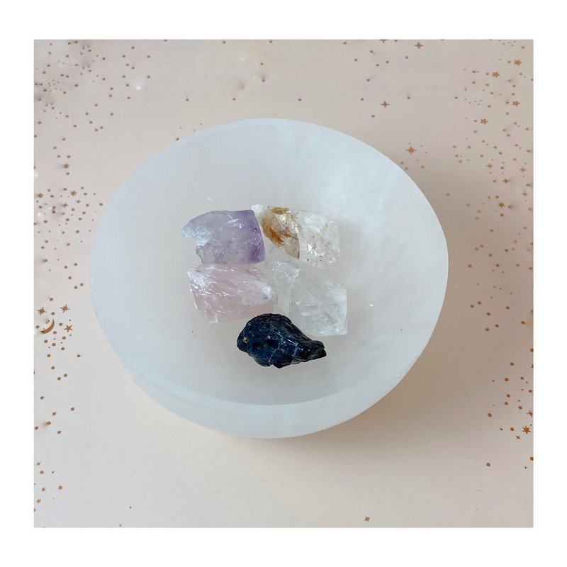 Ariana Ost Medium Polished Selenite Charging Crystal Bowl In White