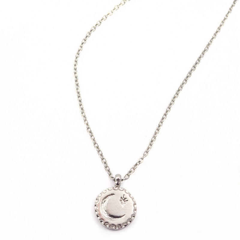 Ariana Ost Moon North Star Pendant Necklace In Grey