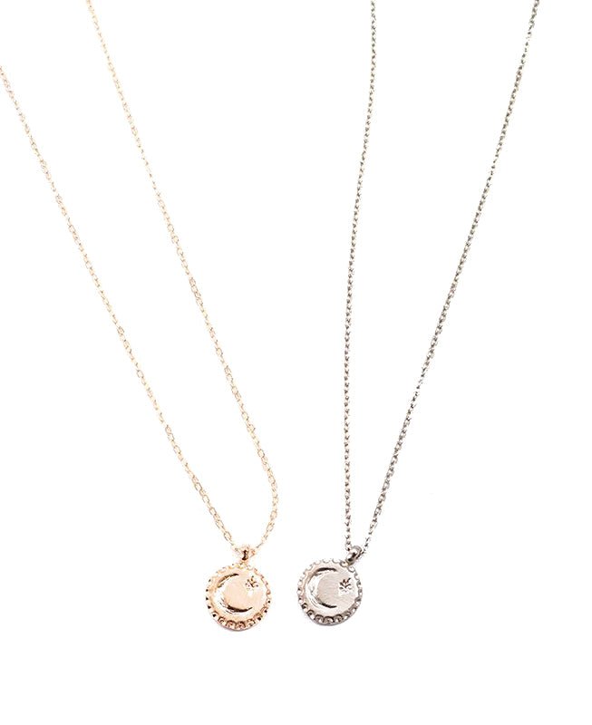 Ariana Ost Moon North Star Pendant Necklace In Gold