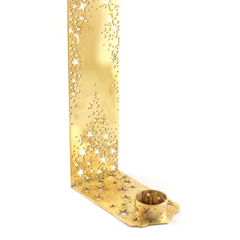 Ariana Ost Reflective Twinkling Star Candle Holder In Gold