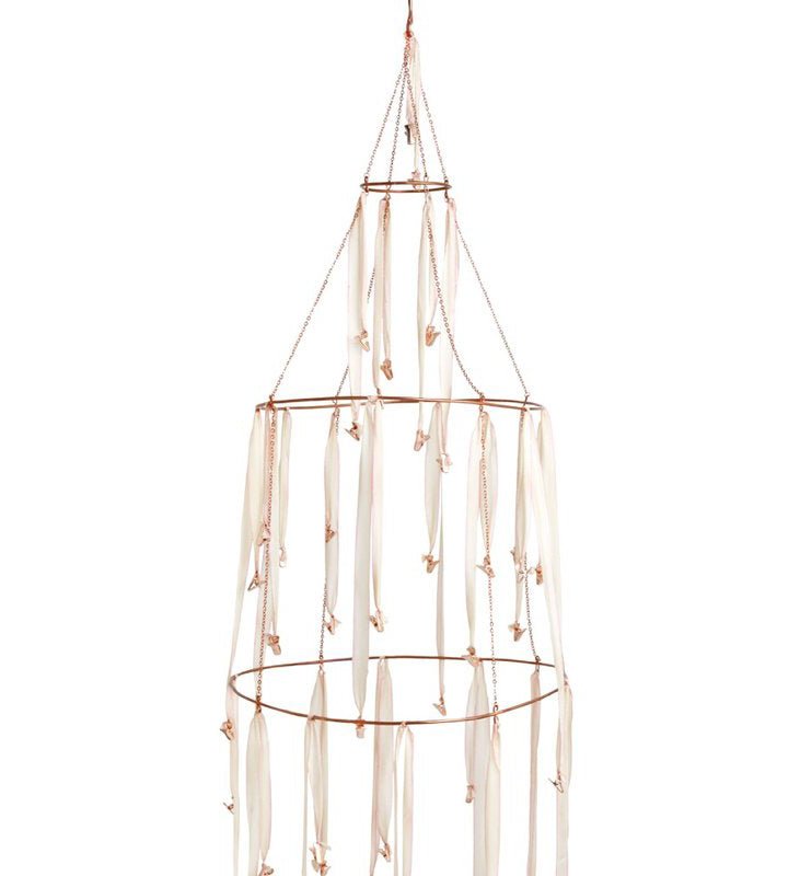 Ariana Ost Rose Gold And Dip Dyed Silk Hanging Rack Mobile