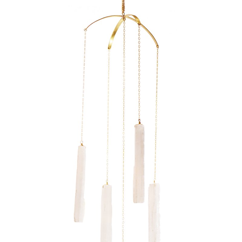 Ariana Ost Selenite Crystal Mobile In Gold