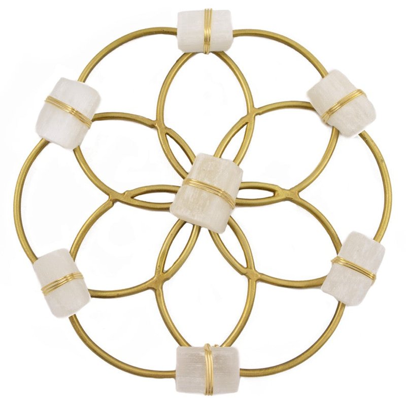 Ariana Ost Small Flower Of Life Healing Crystal Grid In White
