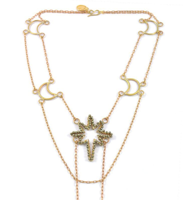 Ariana Ost The North Star Celestial Necklace In Gold