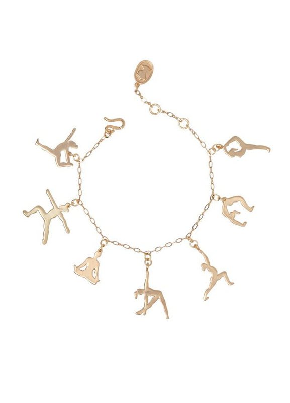 Ariana Ost Yoga Pose Charm Bracelet In Grey