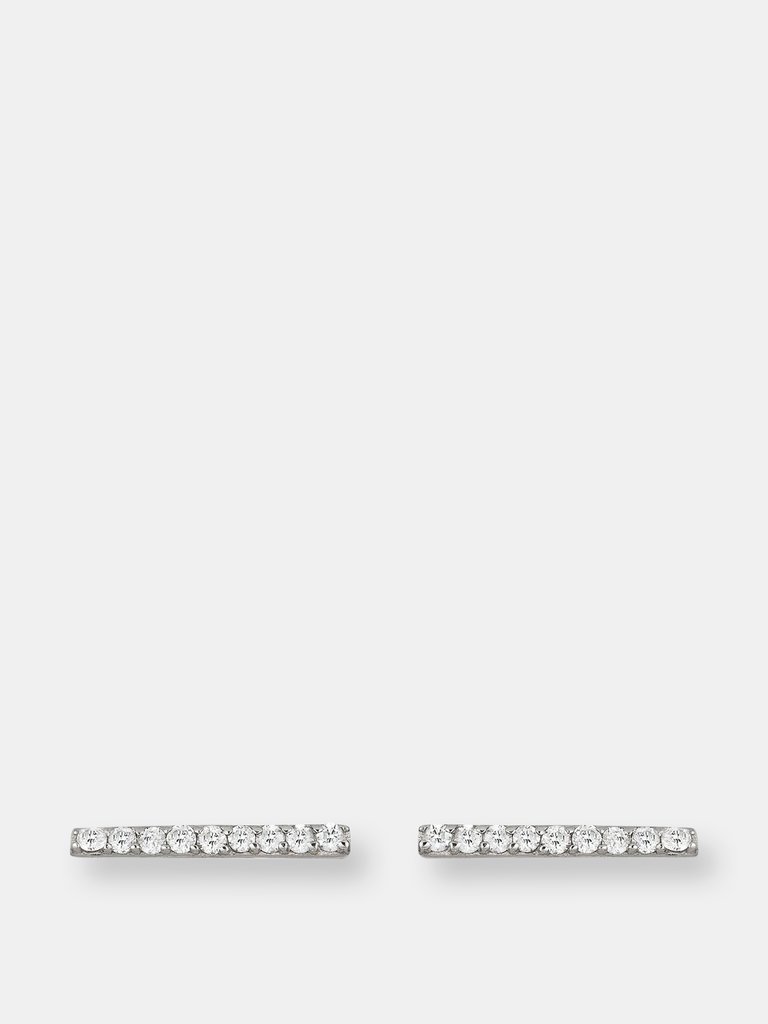 Bar Earrings (Small) - White Gold