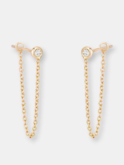 Ariana Rabbani Bezel-Set Diamond Chain Earrings (1" drop) product