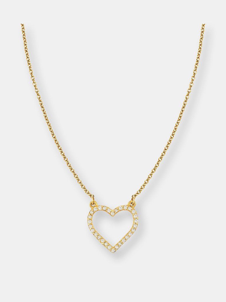 Diamond Heart Necklace - Rose Gold