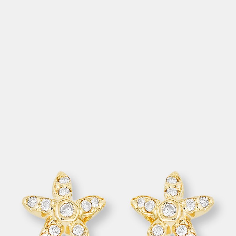 Ariana Rabbani Diamond Starfish Earrings In Yellow Gold