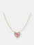 Heart with Diamonds & Mother of Pearl Necklace - Yellow Gold
