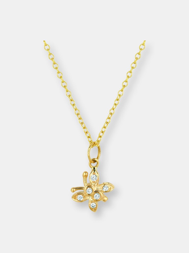 Mini Hanging Diamond Butterfly Necklace