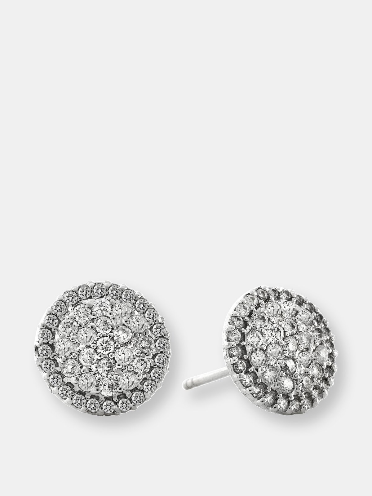 Ariana Rabbani Pave Diamond Domed Disc Earrings | Verishop