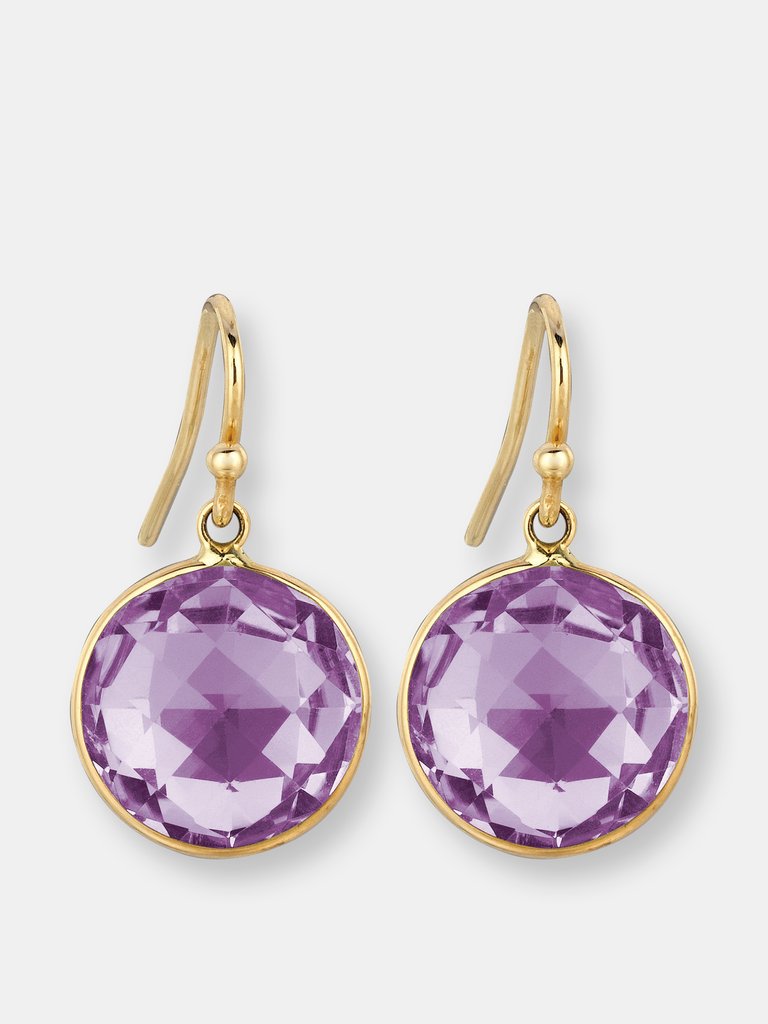 Purple Amethyst Lollipop Earrings - Rose Gold