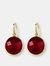 Red Agate Lollipop Earrings - White Gold