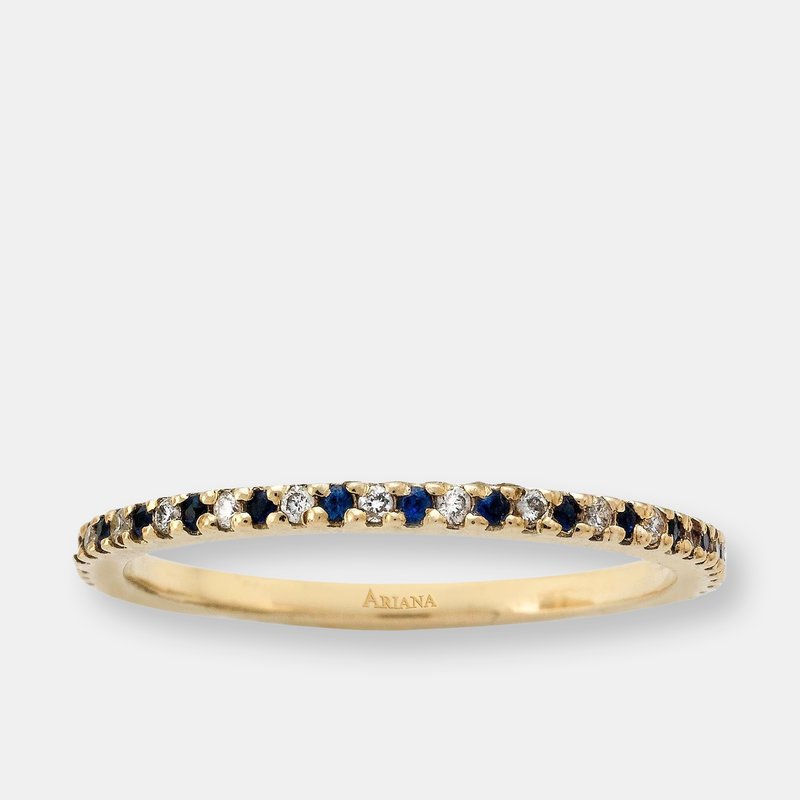 Ariana Rabbani Thin Diamond & Sapphire Eternity Ring In White Gold