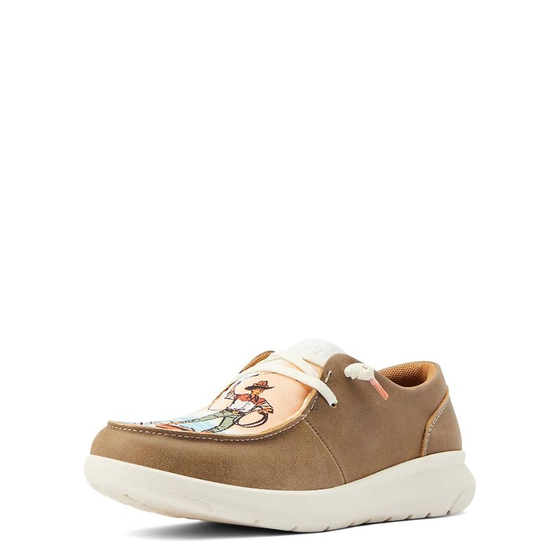 Ariat The Hilo Bomber/surfing Paniolo Print Shoe In Brown
