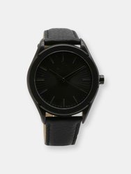 Armani Exchange Men's Fitz AX2805 Black Leather Japanese Quartz Dress Watch - Black