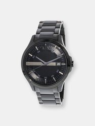 Armani Exchange Men's Hampton AX2104 Black Stainless-Steel Japanese Quartz Dress Watch - Black