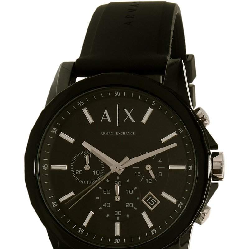 Armani Exchange Mens Ax1326 Black Silicone Japanese Quartz Dress Watch