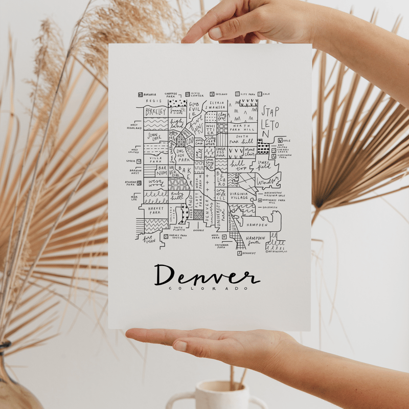 Art By Aleisha Denver Neighborhood Map Print