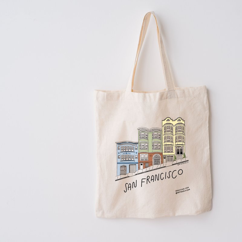 Shop Art By Aleisha Home Sweet San Francisco Tote In White