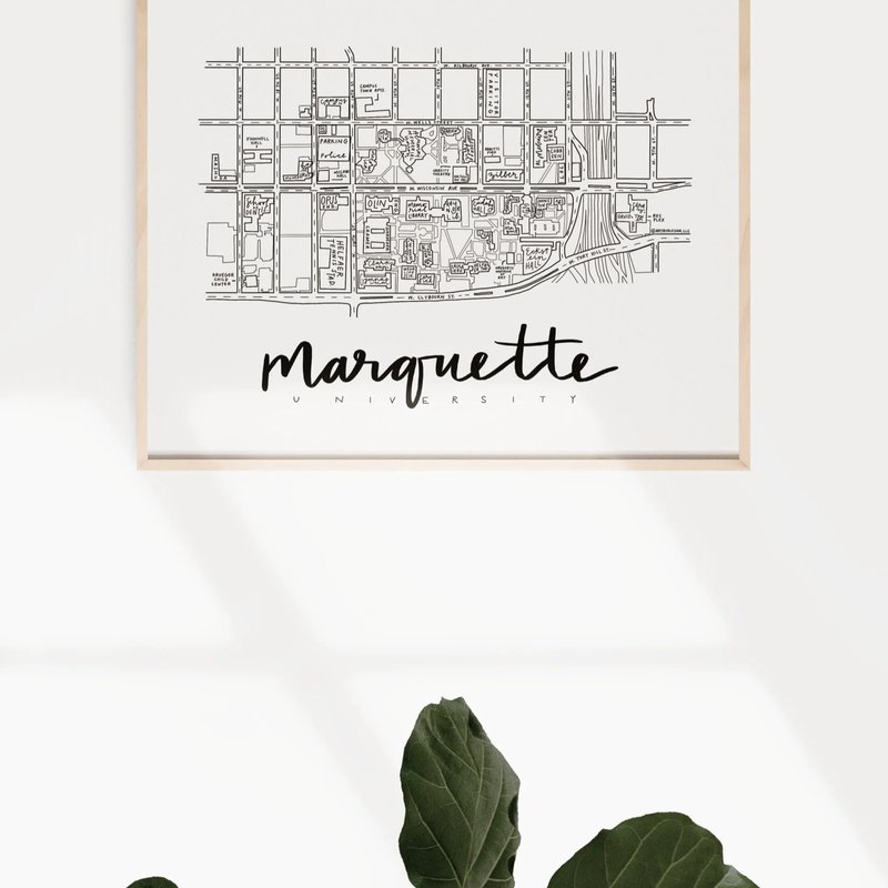 Art By Aleisha Marquette University Campus Map Print