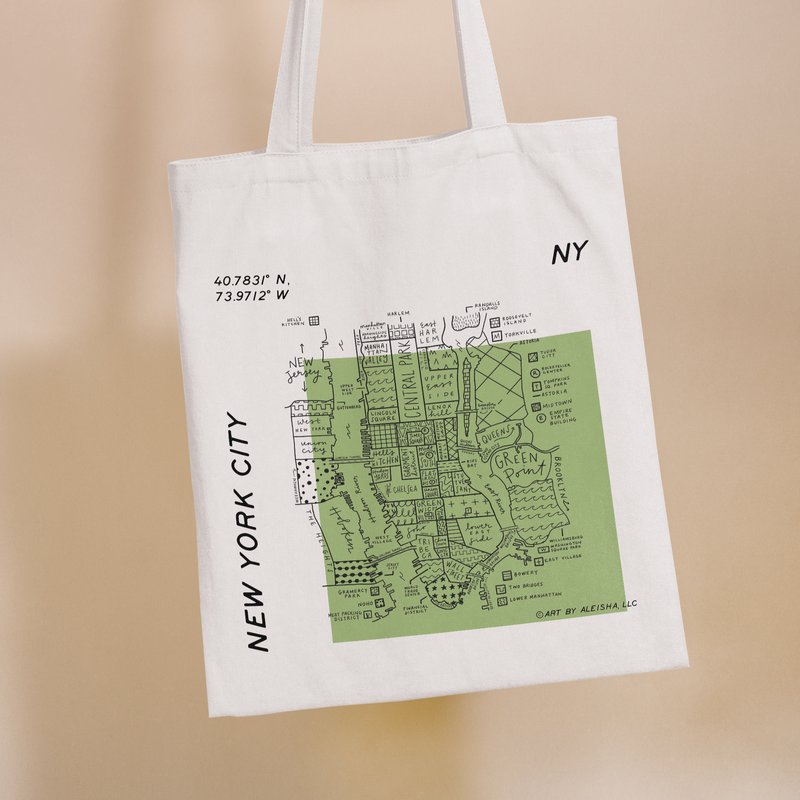 Shop Art By Aleisha New York City Map Tote In White