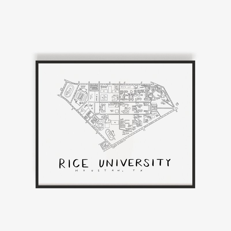 Art By Aleisha Rice University Campus Map Print