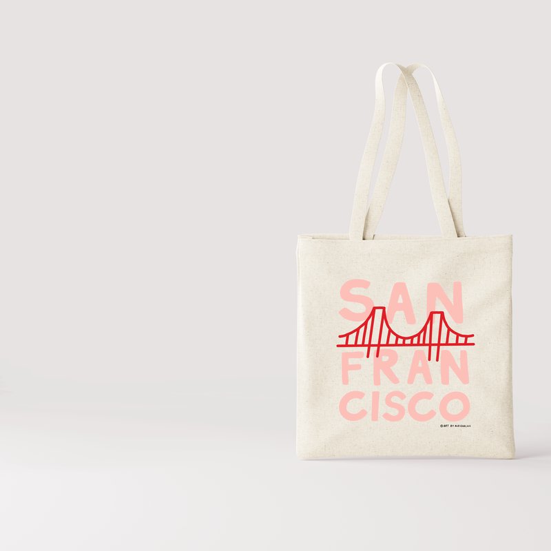 Shop Art By Aleisha San Francisco City Name Tote In White