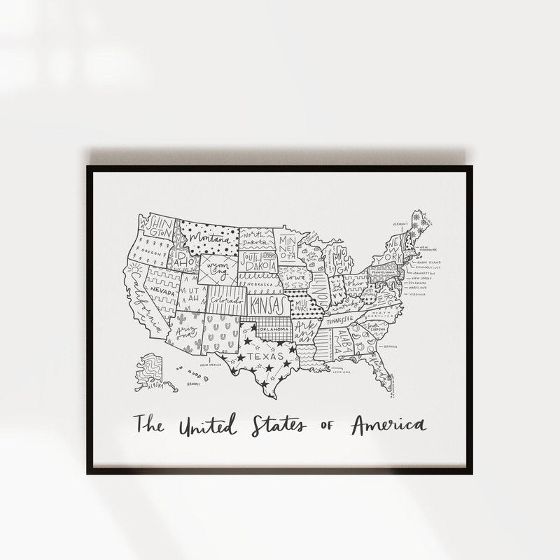 Shop Art By Aleisha United States Of America Map Print