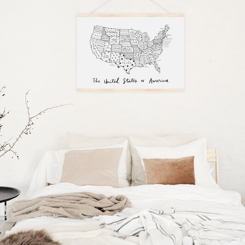 Art By Aleisha United States Of America Map Print