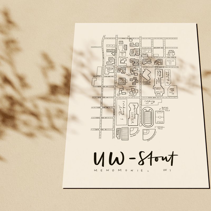 Shop Art By Aleisha Uw Stout (wisconsin) Campus Map Print