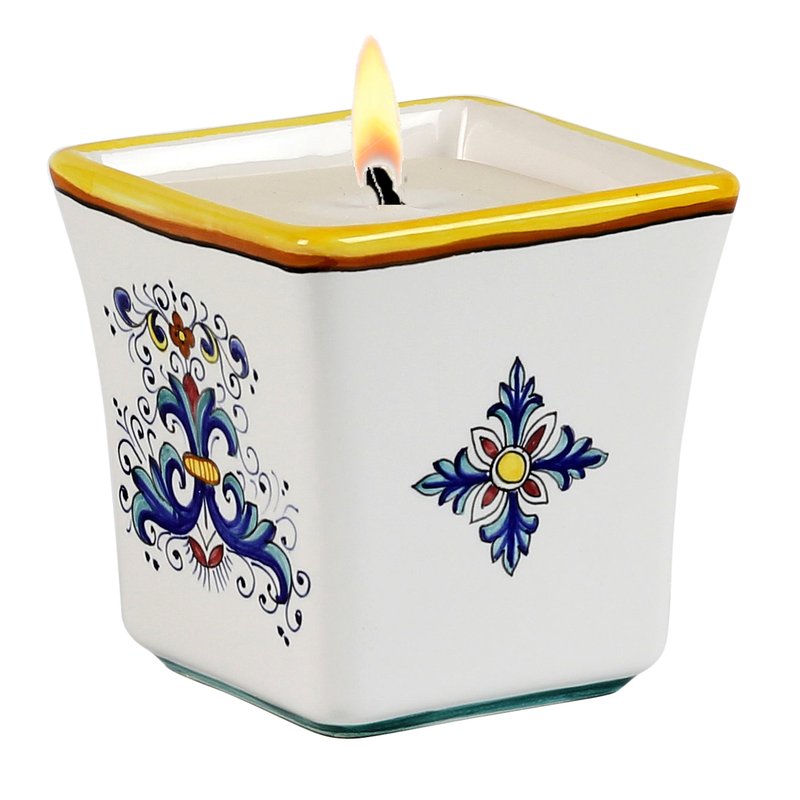 Shop Artistica - Deruta Of Italy Deruta Candles: Square Flared Candle Ricco Deruta Design