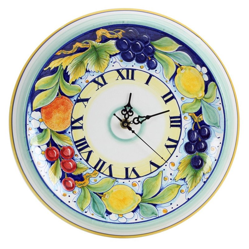 Artistica - Deruta Of Italy Deruta Frutta: Round Wall Clock Dec Frutta In Multi